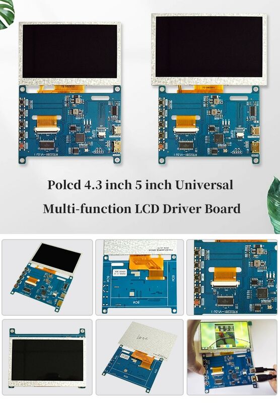 Polcd RTD2281 Πολυλειτουργική οθόνη οθόνης Raspberry Pi Παγκόσμια LCD πλατφόρμα οδήγησης 4,3 ιντσών 5 ιντσών H-DMI USB Controller Board