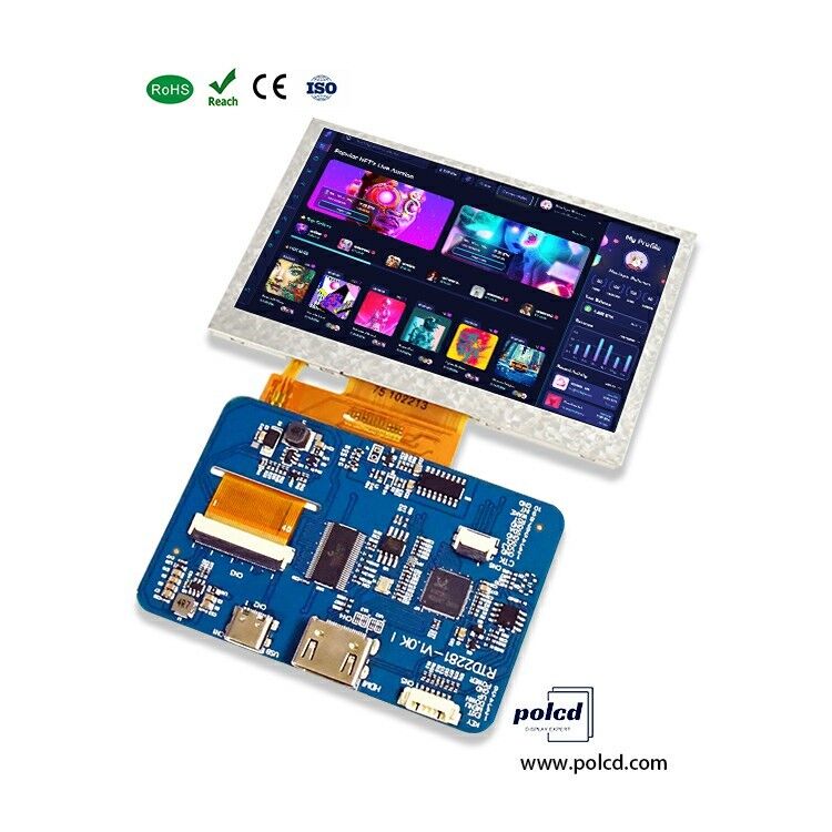 Polcd RTD2281 LCD Driver Board 5 4,3 ιντσών HDM-I 800x480 Touch Screen TFT Module Display για Raspberry Pi