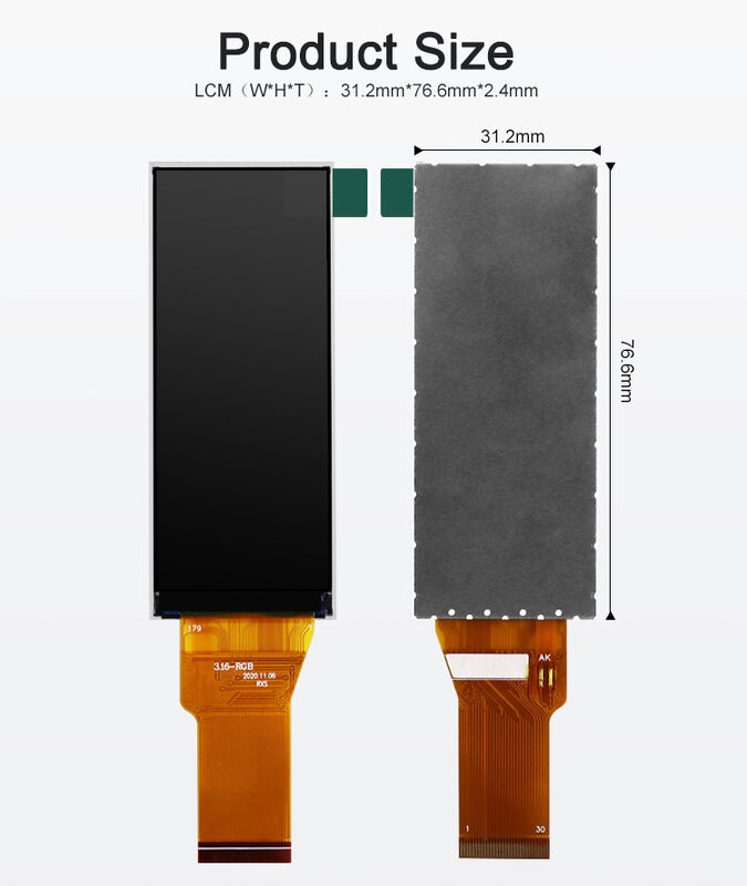 Polcd 3.2'' 3.2 ιντσών 320x480 Κάθετου τύπου 350nits Διεπαφή RGB SPI ST7701S ic Οθόνη TFT LCD