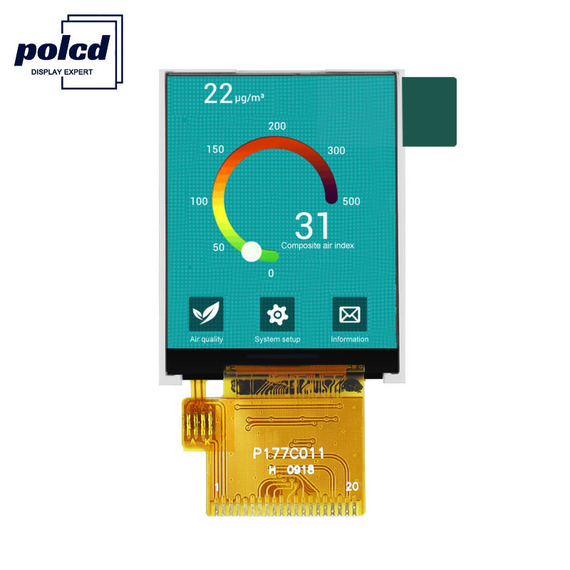 Polcd 1,77 ιντσών Tft 128*160 Έγχρωμη οθόνη LCD 262K Rgb Κανονικά μαύρη