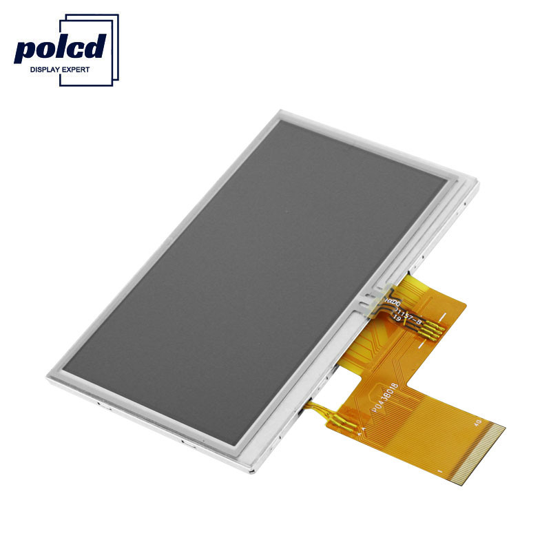 Polcd RGB 24 bit 4,3 ιντσών Tft οθόνη 300 nits Tft χωρητική οθόνη αφής