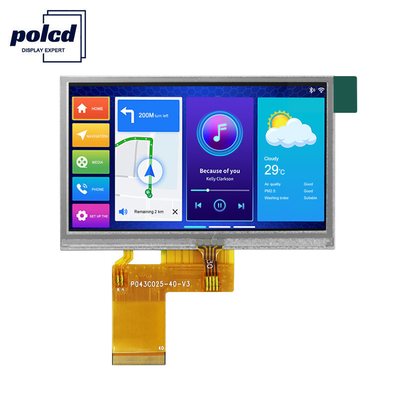 Polcd ILI6485 480x272 Tft LCD Οθόνη 4,3 ιντσών TFT Resistive Touch Screen 40 Pin