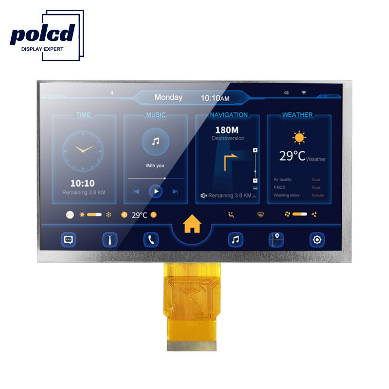 Polcd ISO9001 300 Nits 7 ιντσών αφής Tft LCD RGB 24 bit 800x480 LCD οθόνη