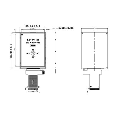 Polcd 350 Nit 800X480 Οθόνη Ips 5 ιντσών 18 BIT RGB Ips Tft Οθόνη 153 * 153 Um