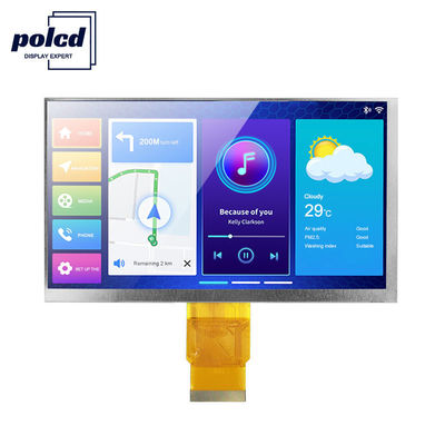 Polcd 300cd/M 7 ιντσών 800x480 RGB 24 bit LCD οθόνη υψηλής φωτεινότητας Βιομηχανική